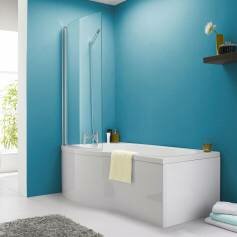 Vico Curved Shower Bath Left Hand with Screen - Large P-Shaped 